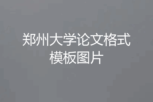 郑州大学论文格式模板图片