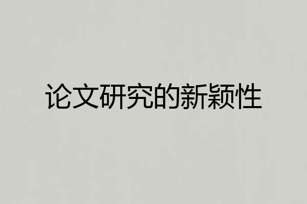 论文研究的新颖性