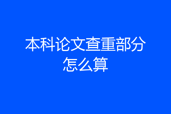 本科论文查重部分怎么算