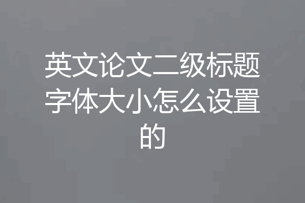 英文论文二级标题字体大小怎么设置的