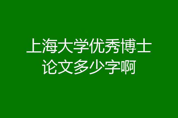 上海大学优秀博士论文多少字啊