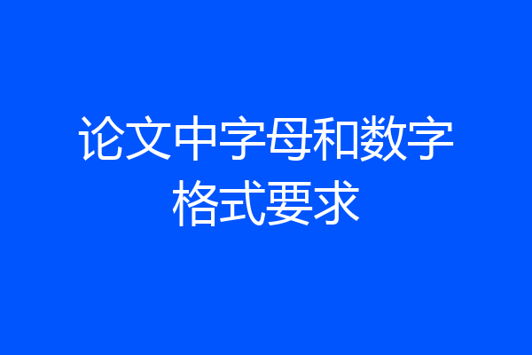论文中字母和数字格式要求