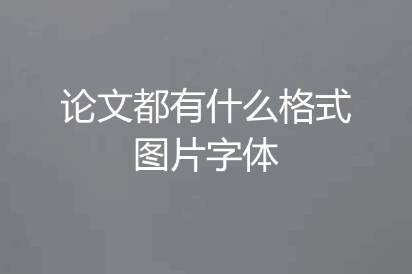 论文都有什么格式图片字体