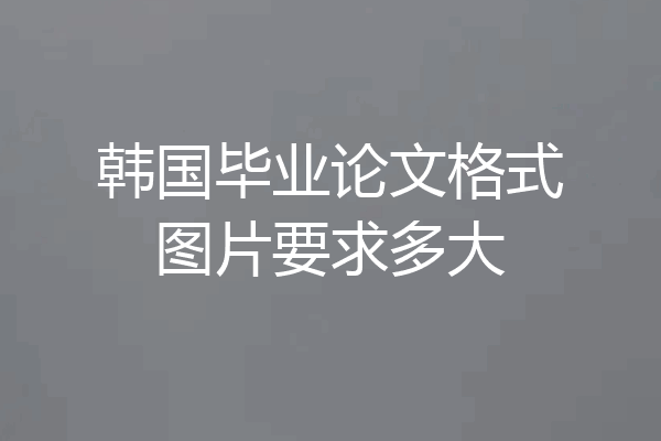 韩国毕业论文格式图片要求多大