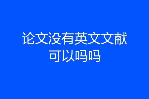论文没有英文文献可以吗吗