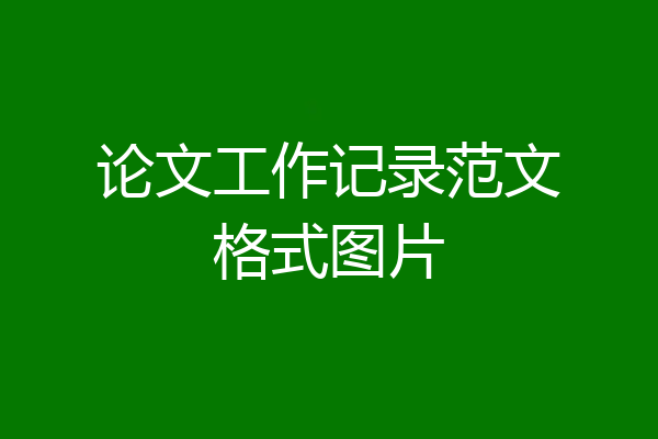 论文工作记录范文格式图片