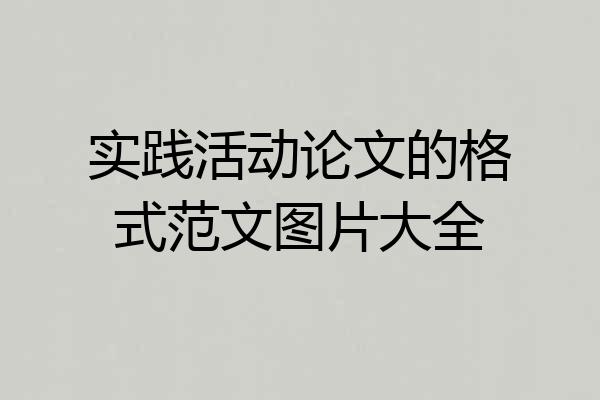 实践活动论文的格式范文图片大全