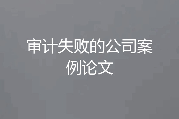 审计失败的公司案例论文