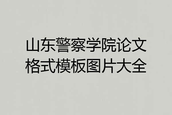 山东警察学院论文格式模板图片大全