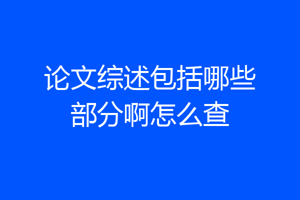 论文综述包括哪些部分啊怎么查