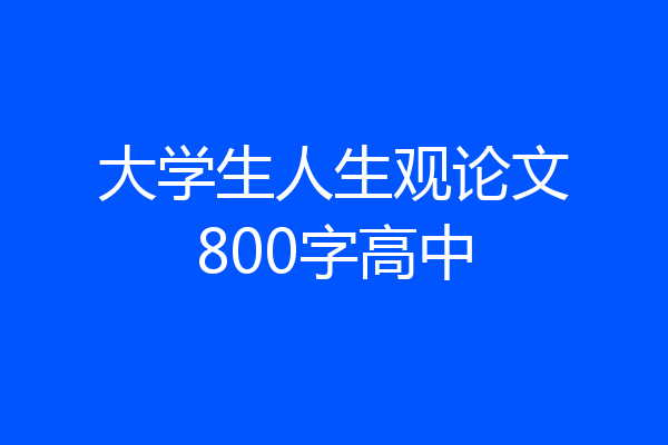 大学生人生观论文800字高中