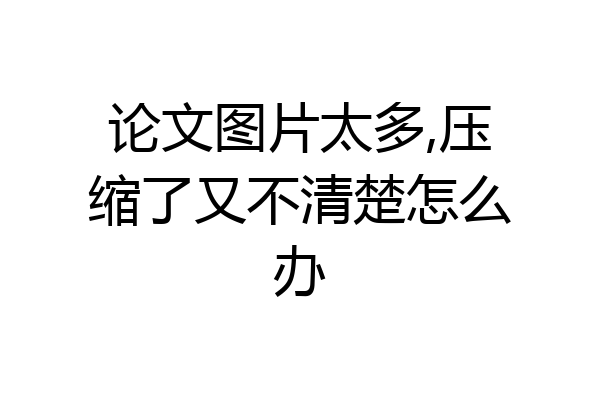 论文图片太多,压缩了又不清楚怎么办