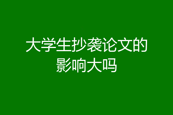大学生抄袭论文的影响大吗