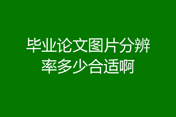 毕业论文图片分辨率多少合适啊
