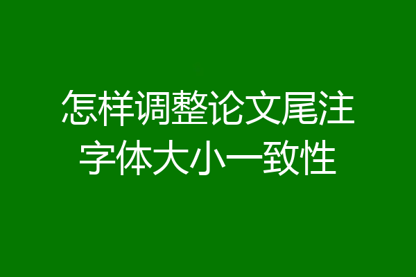 怎样调整论文尾注字体大小一致性