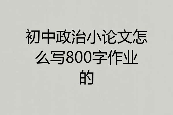 初中政治小论文怎么写800字作业的