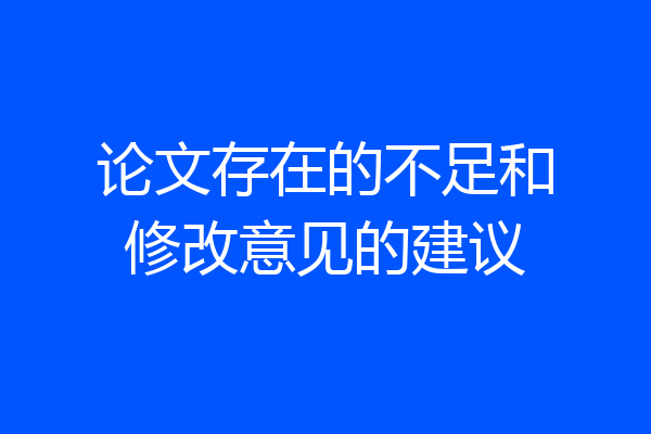 论文存在的不足和修改意见的建议