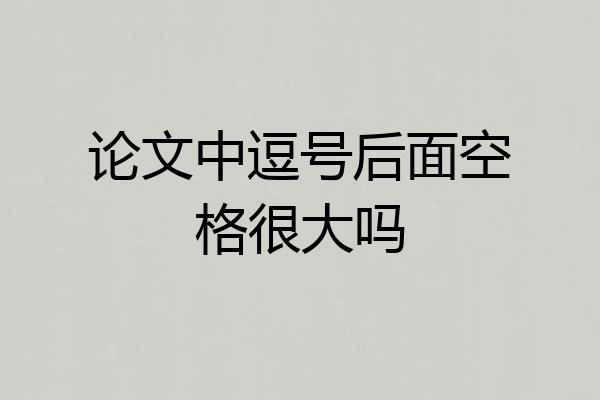 论文中逗号后面空格很大吗