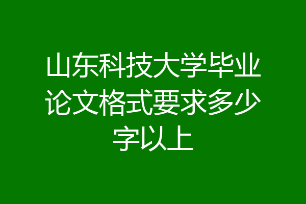 山东科技大学毕业论文格式要求多少字以上