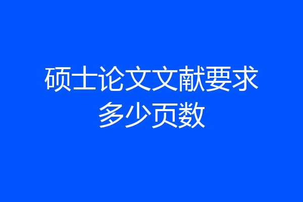 硕士论文文献要求多少页数