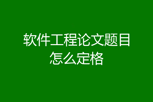 软件工程论文题目怎么定格