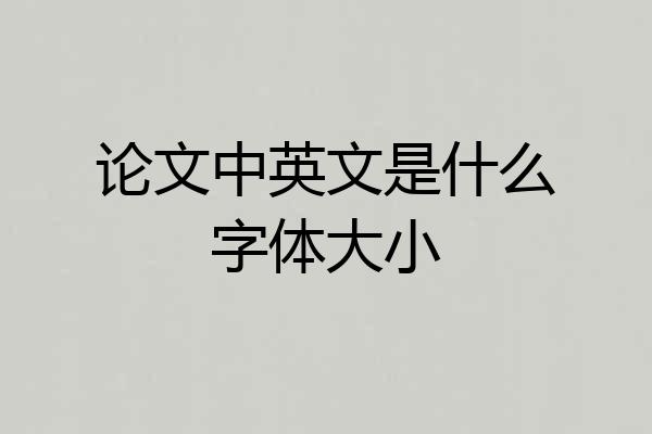 论文中英文是什么字体大小
