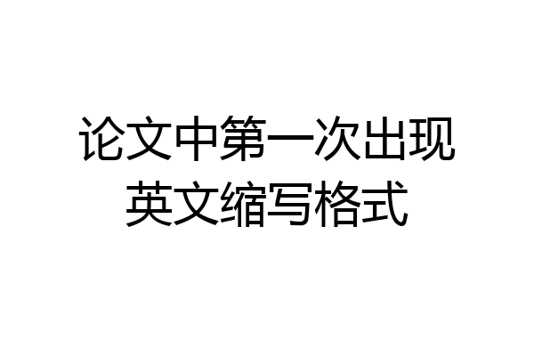 论文中第一次出现英文缩写格式