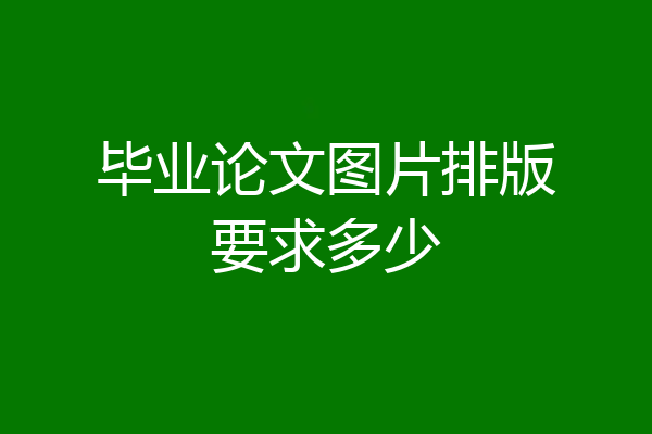 毕业论文图片排版要求多少