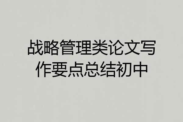 战略管理类论文写作要点总结初中