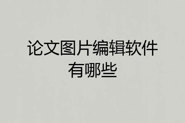 论文图片编辑软件有哪些