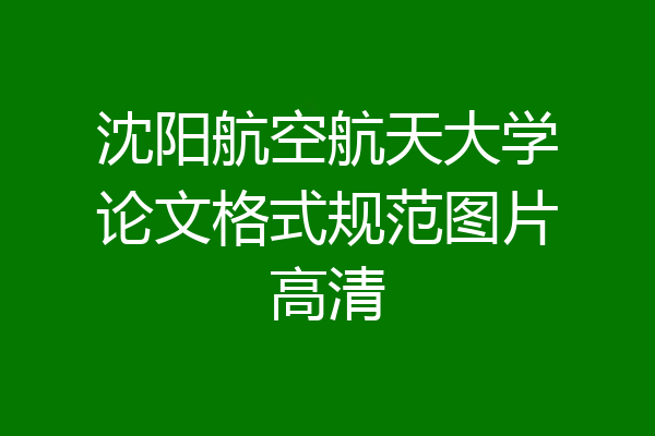沈阳航空航天大学论文格式规范图片高清