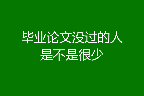 毕业论文没过的人是不是很少