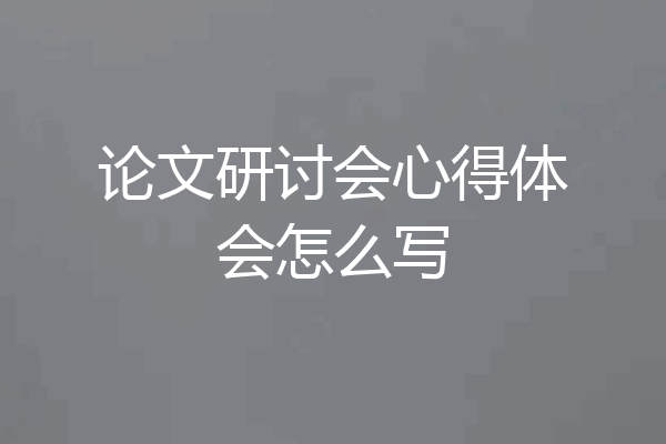 论文研讨会心得体会怎么写