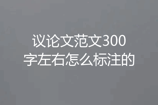 议论文范文300字左右怎么标注的