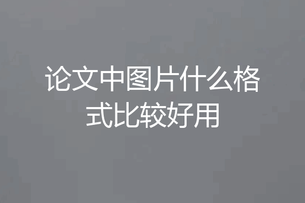 论文中图片什么格式比较好用