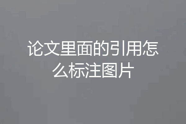 论文里面的引用怎么标注图片