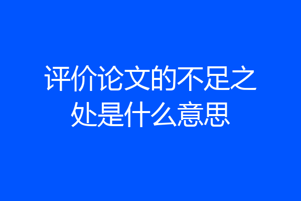 评价论文的不足之处是什么意思