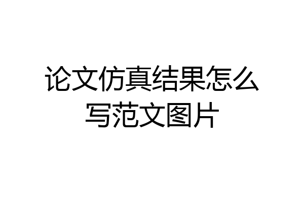 论文仿真结果怎么写范文图片