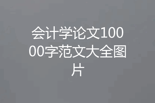 会计学论文10000字范文大全图片