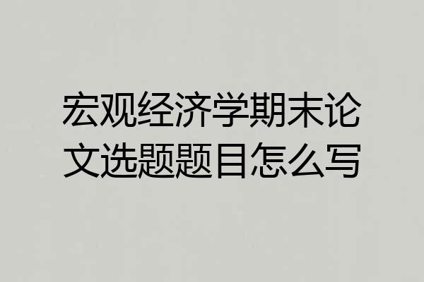 宏观经济学期末论文选题题目怎么写