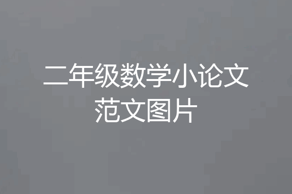 二年级数学小论文范文图片