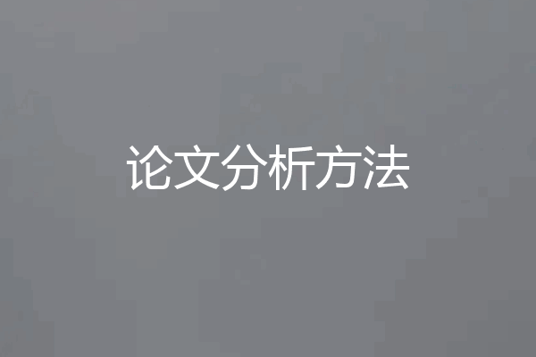 论文分析方法