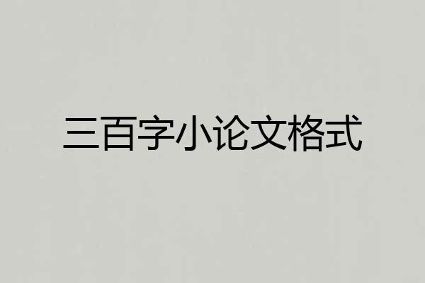 三百字小论文格式