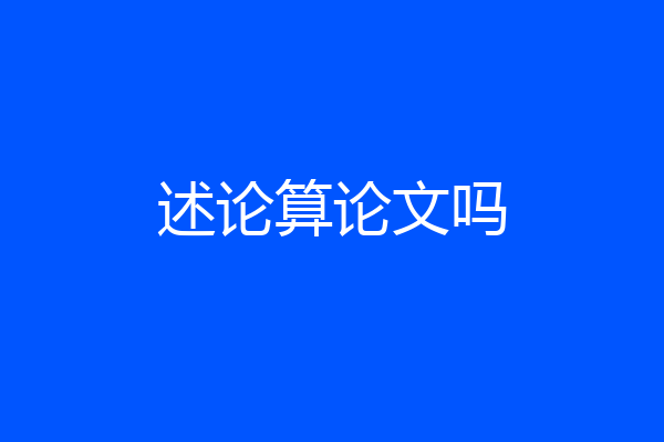 述论算论文吗