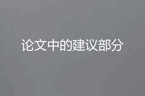论文中的建议部分