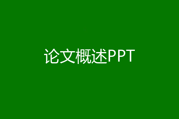 论文概述PPT