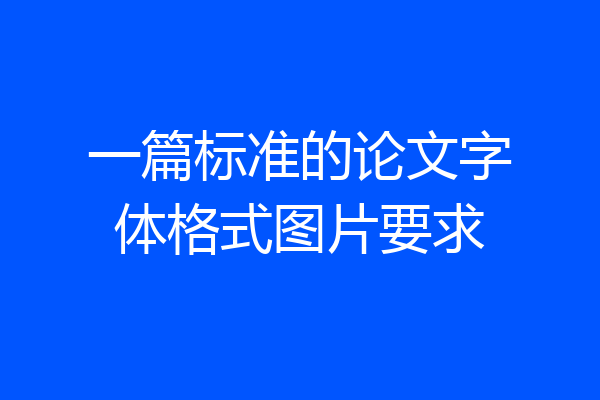 一篇标准的论文字体格式图片要求
