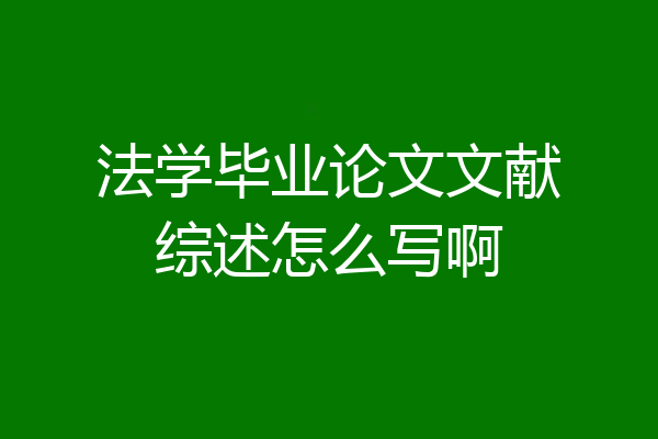法学毕业论文文献综述怎么写啊