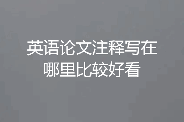 英语论文注释写在哪里比较好看