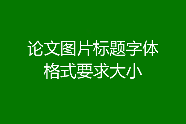 论文图片标题字体格式要求大小